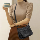 Women's Soft PU Leather Shoulder Bags Multi-Layer Crossbody Bag Handbags