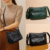 Women's Soft PU Leather Shoulder Bags Multi-Layer Crossbody Bag Handbags