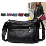 Women's Soft PU Leather Shoulder Bags Multi-Layer Crossbody Bag Handbags