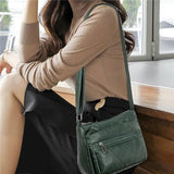 Women's Soft PU Leather Shoulder Bags Multi-Layer Crossbody Bag Handbags