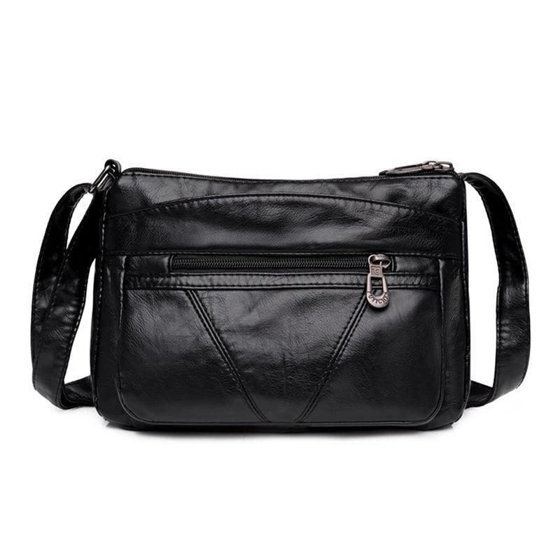 Women's Soft PU Leather Shoulder Bags Multi-Layer Crossbody Bag Handbags