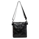 Quilted Cotton Padded Crossbody Handbag Solid Hand Bags Women Zipper