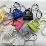 Textured Square Shoulder Bag Crossbody Messenger Handbag
