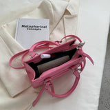 Textured Square Shoulder Bag Crossbody Messenger Handbag