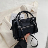 Textured Square Shoulder Bag Crossbody Messenger Handbag