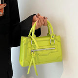 Textured Square Shoulder Bag Crossbody Messenger Handbag