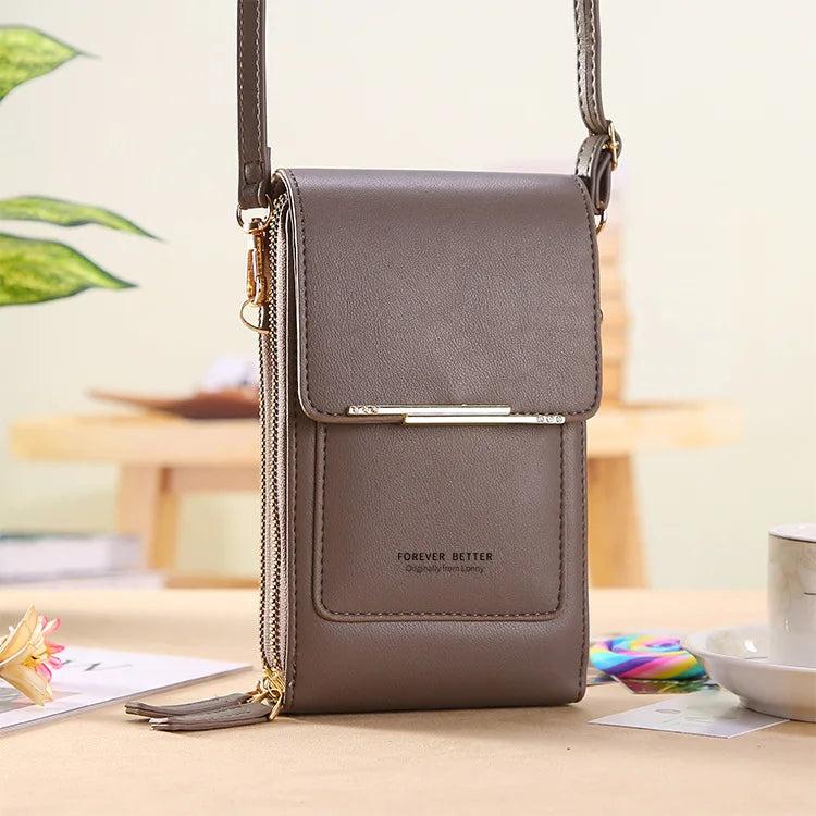 Soft Leather Women's Touch Screen Cell Phone Purse