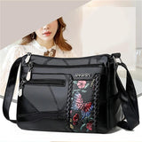 Winter Style Washed Leather Handbags Women Bags Ladies Shoulder Crossbody Bags F