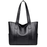 Solid PU Leather Women Shoulder Bag Zipper Handbag