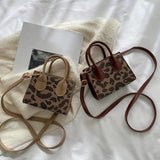 Leopard Print Pleated Top-Handle Bag for Women