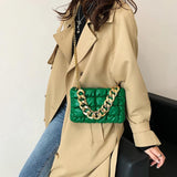 Retro Shoulder Bag Square Lattice Pattern Crossbody Bag