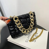 Retro Shoulder Bag Square Lattice Pattern Crossbody Bag