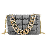 Retro Shoulder Bag Square Lattice Pattern Crossbody Bag