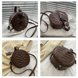 Circular Shoulder Bag Ladies Handbags Stripe Crossbody Bags For Women