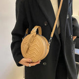 Circular Shoulder Bag Ladies Handbags Stripe Crossbody Bags For Women