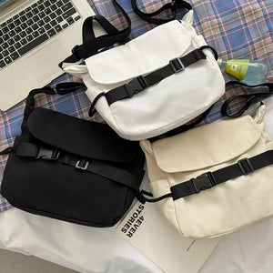 Canvas Large Capacity Women's Shoulder Bag Solid Color Casual Female Crossbody
