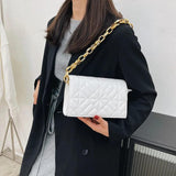 Geometric Embossing Shoulder Bag Retro Tote Solid Handbag