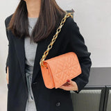 Geometric Embossing Shoulder Bag Retro Tote Solid Handbag