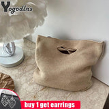 Stylish Knitting Women Shopper Tote Eco Cotton Satchel Large Capacity