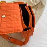 Embroidered Rhombus Messenger Bag Crossbody Tote