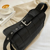 Embroidered Rhombus Messenger Bag Crossbody Tote