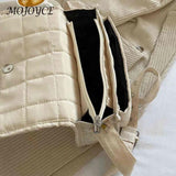 Rhombus Embroidery Thread Flap Handbag Oxford Cloth Soft Female Tote