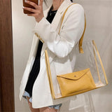 Transparent PVC Bag Clear Handbag Set of 2