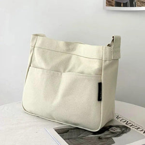 Female Canvas Messenger Bag Student Handbag Magnetic Buckle Open Packet