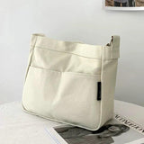 Female Canvas Messenger Bag Student Handbag Magnetic Buckle Open Packet