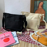 Female Canvas Messenger Bag Student Handbag Magnetic Buckle Open Packet