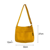 Female Canvas Messenger Bag Student Handbag Magnetic Buckle Open Packet
