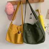 Female Canvas Messenger Bag Student Handbag Magnetic Buckle Open Packet