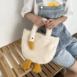 Cashmere Woman Shoulder Bag Goose Shape Girl Handbag Winter Messenger Bags