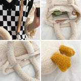 Cashmere Woman Shoulder Bag Goose Shape Girl Handbag Winter Messenger Bags