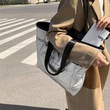 Winter Women Quilted Padded Purse Handbag Top-handle Shoulder Bag