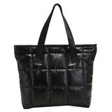 Winter Women Quilted Padded Purse Handbag Top-handle Shoulder Bag