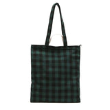 Women's Plaid Canvas Shopping Shoulder Bag Large-capacity Handbag