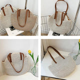 Summer Beach Tote Bag Straw Woven Handbag
