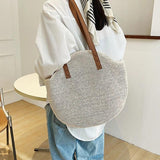 Summer Beach Tote Bag Straw Woven Handbag