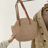 Summer Beach Tote Bag Straw Woven Handbag