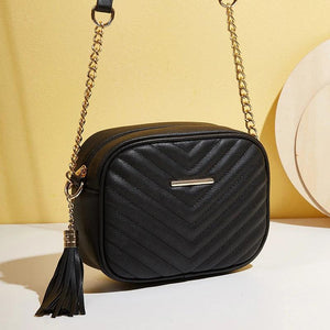 Quilted Shoulder Crossbody Bags Tassel Messenger Bags Small Chain Handbags