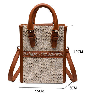 Straw Shoulder Bags Woven Vacation Crossbody Bag Casual Beach Totes Pouch