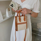 Straw Shoulder Bags Woven Vacation Crossbody Bag Casual Beach Totes Pouch