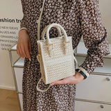Straw Shoulder Bags Woven Vacation Crossbody Bag Casual Beach Totes Pouch