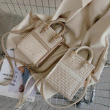 Straw Shoulder Bags Woven Vacation Crossbody Bag Casual Beach Totes Pouch