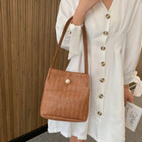 Women Straw Bag Large Capacity Beach Casual Shoulder Handbag Basket Storage