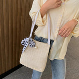 Women Straw Bag Large Capacity Beach Casual Shoulder Handbag Basket Storage