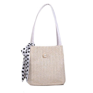 Women Straw Bag Large Capacity Beach Casual Shoulder Handbag Basket Storage