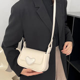 Women's PU Leather Love Clasp Tote Bag Shoulder Underarm Shopper Purse Clutch