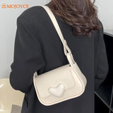 Women's PU Leather Love Clasp Tote Bag Shoulder Underarm Shopper Purse Clutch